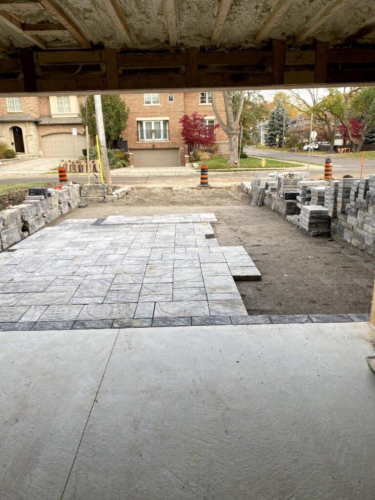 Interlock Driveway we lay the pavers starting