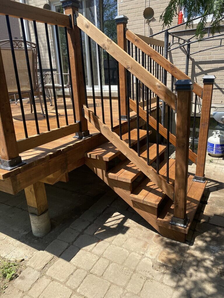 Building Deck with Stairs, Steps, and Railing in Toronto Magic Landscape