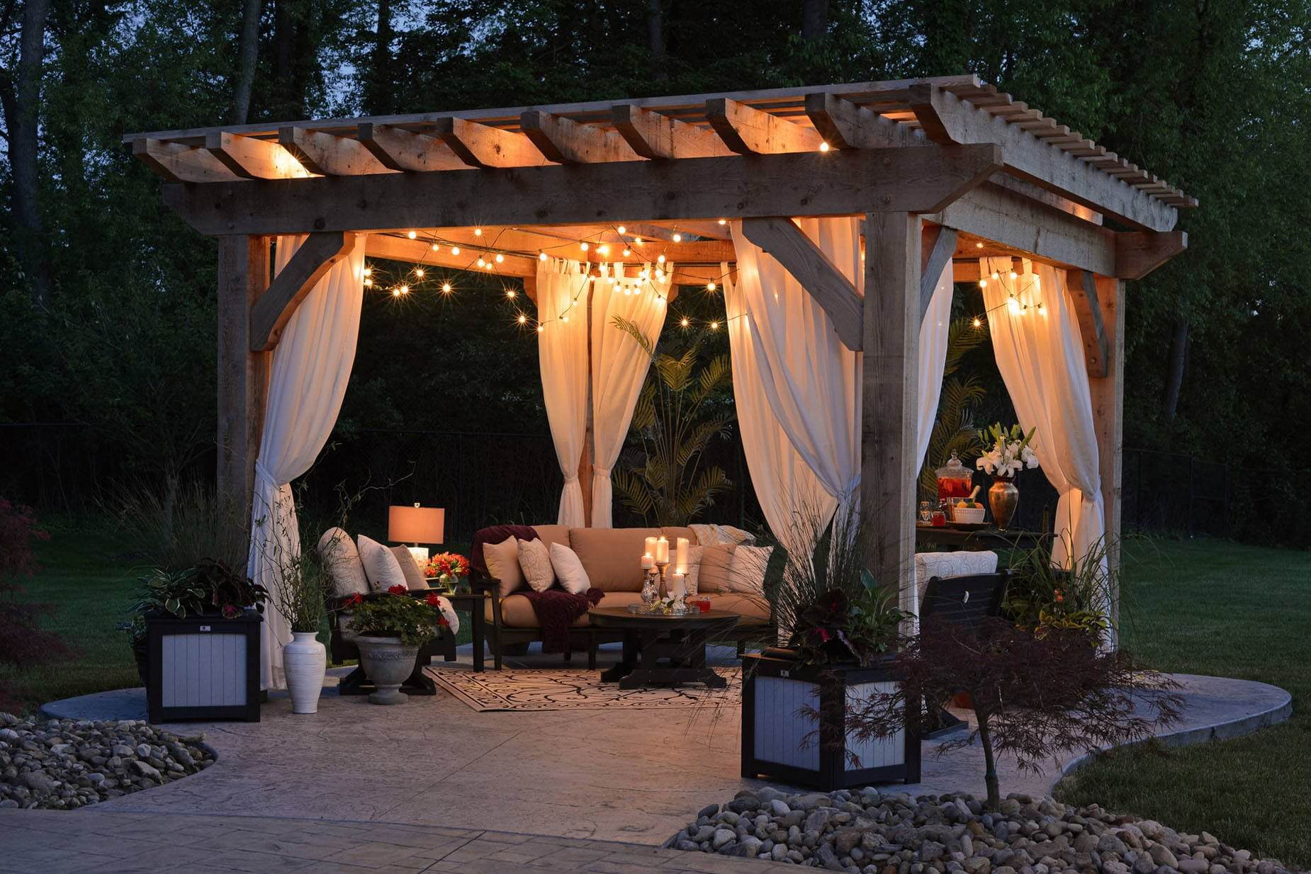 Pergola in evening Magic Landscape